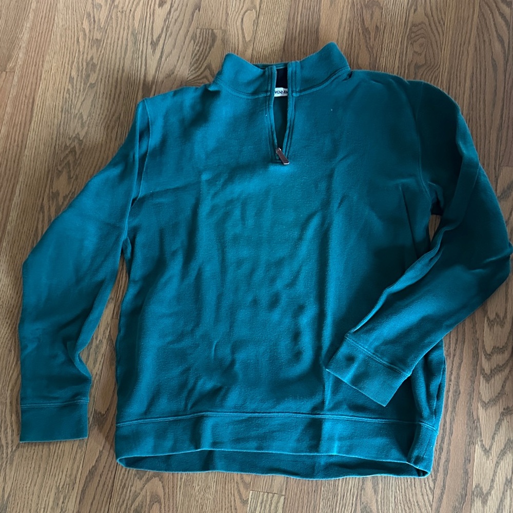 Lands’ End Big and Tall Quarter Zip Pullover Cotton Sweater Size Large Tall